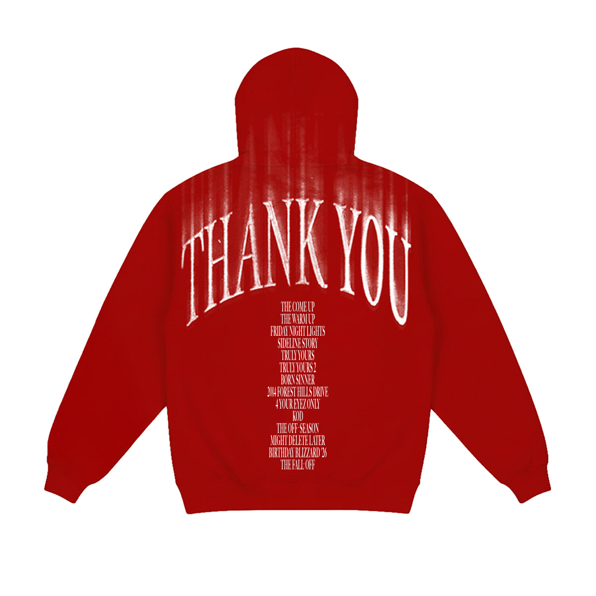 Thank you！ Red Thank You Zipup – The Fall-Off Tour Merch